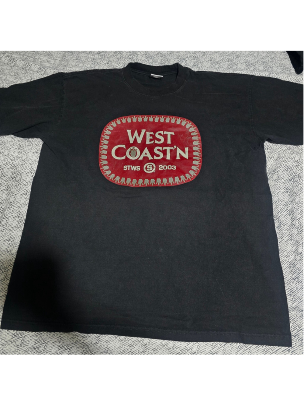 Men's Streetwise Black and Red Short Sleeve Graphic Tee, Size XXL